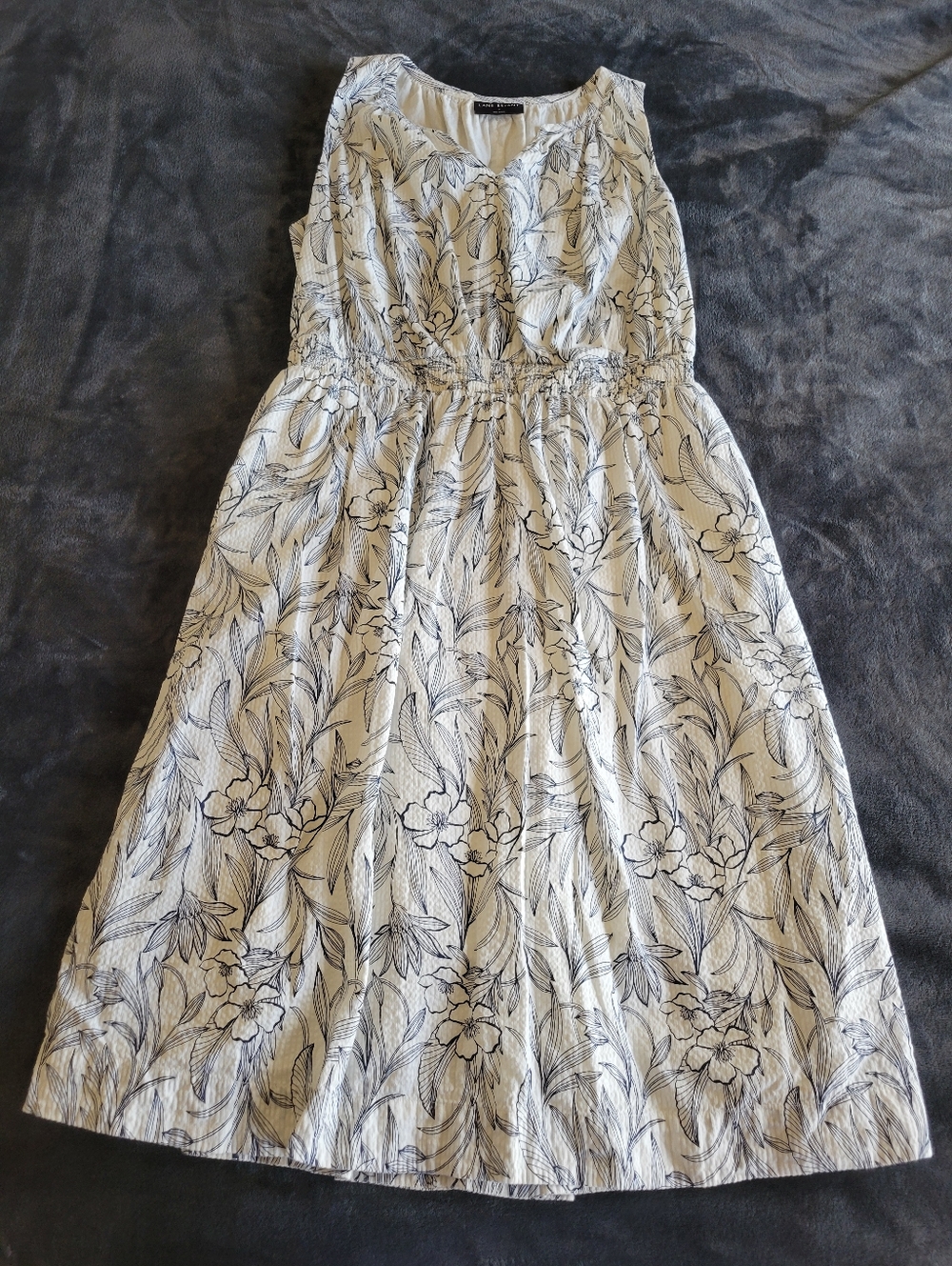 Lane Bryant Navy And White Floral Dress
